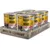 Belcando Dog Food Baseline chicken, 70% meat content, Made in Germany. Six cans on wooden tray with 'Made in Germany' label.
