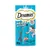 Dreamies Meaty Sticks x6, 90% ψάρι, με νόστιμο σολομό, 30g. Συσκευασία με καρτούν γάτα και γραφικό ψαριού.