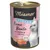 Miamor Kitten Feine Beute met Huhn & Lachs, afbeelding van witte kitten, stukjes kip en zalm, tekst: + Taurin, graanvrij (Duits).