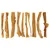 Several strips of dried beef hide, natural and without visible additives.
