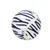 Spielball mit Zebramuster, weiß und schwarz, aus Filzmaterial.
