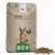 Saco de 60 L de Porta Pellis, cama natural de trigo para animais, com imagens de coelho, cobaia e rato. Texto visível: 'Eco Friendly', '400% Saugkraft', 'Geruchsbinder', 'Staubarm'.