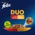 Purina Felix DUO Wiejskie Smaki w galaretce, bez barwników. Zdjęcie kawałków karmy na talerzu.