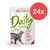 almo nature Daily mit natürlichen Zutaten, Huhn und Rind, für erwachsene Katzen. Packung enthält 24 Stück.