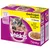 Pachet Whiskas Junior 2–12 Monate, Geflügel Auswahl in Gelee, 12 x 100 g. Vizibil: imagine pisoi, farfurie cu hrană umedă, text în germană despre sortimente și creștere sănătoasă.