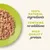 100% natural ingredients, contains no additives, high quality protein. Image shows shredded food on a green plate next to these product claims.