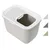 Cat litter box with white lid, hole pattern and top entry. Three colour options: grey, dark grey, green.