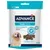 ADVANCE Puppy Snack, Healthy Growth, met nucleotiden en natuurlijke prebiotica, 150g. Afbeelding van een puppy en botvormige snacks op de verpakking.