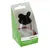 Distributeur de friandises pour chats en plastique transparent avec couvercle noir, emballage vert zooplus, texte visible : Katzen:spielzeug Joey, TPR Treat Dispenser.