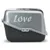 Toilette coperta per gatti con scritta decorativa 'Love' visibile sul lato superiore.
