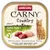 Опаковка Animonda Carny Country Adult, Huhn, Kalb + Reh. Изображение на котка и парчета месо. Текст: 100% frische Zutaten, Ohne Getreide & Zucker, Mit Taurin.