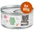 Boîte Trixie Kittis Salmon Soup, 8 x 80 g, étiquette avec photo de chat noir buvant la soupe et morceaux de saumon dessinés. Texte en anglais sur l’étiquette.
