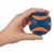 Hand holding blue and orange ball with Chuckit! logo, suitable for throwing games.