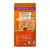Back of pet food bag showing feeding guide, ingredient highlights such as slow-release carbs, vitamins, prebiotics, and 50% chicken, plus care claims and nutritional information table.