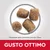Quattro crocchette, dimensione circa 12 x 13 mm. Testo visibile: GUSTO OTTIMO.