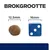 Brokgrootte: links een brok van 12,5 mm naast een dobbelsteen van 16 mm ter vergelijking. Tekst 'BROKGROOTTE' bovenaan zichtbaar.