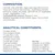 Image shows product composition and analytical constituents, including cereals, oils, eggs, meat, minerals, brewers’ rice, protein sources, and percentages of nutrients and vitamins per kg.