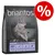 Briantos suha hrana za pse, 1 kg. Vidljiv natpis: Adult, duck & potato, grain-free recipe, semi-moist kibble, made in Germany. Crveni simbol postotka za akciju/popust. Briantos suha hrana za pse, 1 kg. Vidljiv natpis: Adult, duck & potato, grain-free recipe, semi-moist kibble, made in Germany. Crveni simbol postotka za akciju/popust.