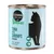 Cosma Nature kattenvoer, tonijn met garnalen in bouillon, 100% natuurlijke ingrediënten. Silhouet van een kat en iconen voor vis en garnalen zichtbaar.