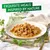 Shredded food in sauce served on a plate with the text 'Exquisite meals inspired by nature' above it.