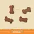 Bone-shaped turkey treats shown with a size reference of 25 mm.