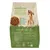 Product packaging showing feeding guide, key ingredients including turkey and vegetables, nutritional benefits for adult dogs, and recommended daily portions based on dog size.