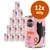 12 lattine da 400 g Cosma Asia Chicken with Liver in Jelly, confezione rosa con silhouette di gatto e testo: multi protein pure meat.