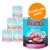 Konzerva Rocco Junior, puran s telečjimi srčki in rižem, 800 g. Na embalaži: 'SUPPORTS HEALTHY GROWTH', 'Preizkusite sedaj!'. Več okusov v ozadju.