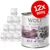 Wolf of Wilderness Wild Hills Junior 12 x 800g tins, 100% grain-free recipe, fresh free-range duck and veal with wild berries, roots & wild herbs. Large tin in front, pack shown behind.