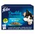 Felix Doubly Delicious Mixed selection in jelly, 12x packs. No colourants. With sahite and salmon, herring and trout, salmon and sardine, trout and mackerel. Purina brand.