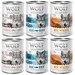 Wolf of Wilderness Adult gazdaságos csomag 24 x 400 g - Mix: 12x csirke + 6x sertés + 6x hal