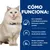 Texto: Cómo funciona. Con L-triptófano e hidrolizado de proteína láctea para controlar el estrés. Favorece unos niveles de pH urinario óptimos. Niveles controlados de calcio y sodio y citrato potásico añadido.