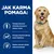 Jak karma pomaga: pomaga utrzymać chrząstkę stawową w dobrym stanie, zdrową masę mięśniową i wspiera zdrowie układu odpornościowego. Obok siedzi pies z niebieską obrożą.