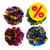 Quattro palline gioco per gatti in pellicola colorata, simbolo percentuale rosso su sfondo giallo che indica offerta o sconto visibile nell'immagine. Quattro palline gioco per gatti in pellicola colorata, simbolo percentuale rosso su sfondo giallo che indica offerta o sconto visibile nell'immagine.