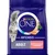 Purina ONE Bifensis Adult, rich in salmon as number one ingredient, shown with a cat and images of salmon, wheat, and herbs on the packaging.