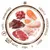 Various pieces of meat and fish, surrounded by text: 100% grain-free, gently freeze-dried, 100% meat, fish & liver. Various pieces of meat and fish, surrounded by text: 100% grain-free, gently freeze-dried, 100% meat, fish & liver.