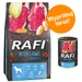 Pakiet mieszany Rafi Adult, 10 kg + 24 x 400 g - Zestaw I: 10 kg z jagnięciną + 24 x 400 g Pastete, z jagnięciną, jagodami i żurawiną