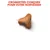 Croquettes conçues pour votre Norvégien, image d'une croquette marron en forme de triangle arrondi avec des schémas de dimensions autour.