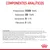 Componentes analíticos: proteína bruta 30,0 %, grasa bruta 15,0 %, ceniza bruta 7,1 %, fibra bruta 5,3 %. Incluye composición detallada y aditivos nutricionales.