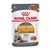 Sachet 85 g Royal Canin Hair & Skin Care pour chat, émincé en sauce. Texte visible : soutient une peau saine et un pelage brillant, plus de 90 % d’avis positifs après 3 semaines.