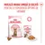 Royal Canin Kitten Sterilised 6 până la 12 luni hrană uscată și umedă, recomandare de mix pentru o alimentație optimă. Ambalajele și hrana sunt ilustrate.