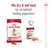 Instructional image showing to mix dry and wet food for an optimal feeding experience, with Royal Canin medium adult 7+ dry food and medium ageing wet food displayed.