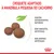 Croquete adaptado à mandíbula pequena do cachorro. Contém antioxidantes naturais, sem corantes artificiais, sem aromas artificiais. Três croquetes castanhos visíveis.
