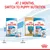Feeding guide showing to switch from Royal Canin Starter food at 1 month to Royal Canin Puppy nutrition at 2 months, with product images for each stage.