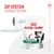 Image shows zip system feature for resealing the pack, with text highlighting 'easy open zipsystem' and product details: treats compatible with satiety diets, high protein, 230g.