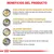 Beneficios del producto: disolución de fosfato inorgánico (estruvita), contenido calórico moderado, dilución urinaria y baja SSR. Texto explicativo bajo cada beneficio.