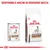 Royal Canin Gastrointestinal High Fibre, lattina e sacco con cane illustrato. Testo in alto: Disponibile anche in versione secca.