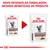 Royal Canin Gastrointestinal Moderate Calorie para gatos, novo desenho da embalagem apresentado ao lado da anterior. Texto: Novo desenho da embalagem, mesmos benefícios do produto.