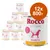 Rocco Diet Care Diabetic, 12 консерви по 800 г, Chicken & beef with rice. Надпис: High in fibre. Изображение на куче върху опаковката.