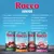 Rocco Junior natvoer voor puppy's, uitgebalanceerde calcium-fosforverhouding, minstens 50% vlees en orgaanvlees, zonder kunstmatige kleur- en smaakstoffen, 400g blikken in vier varianten.